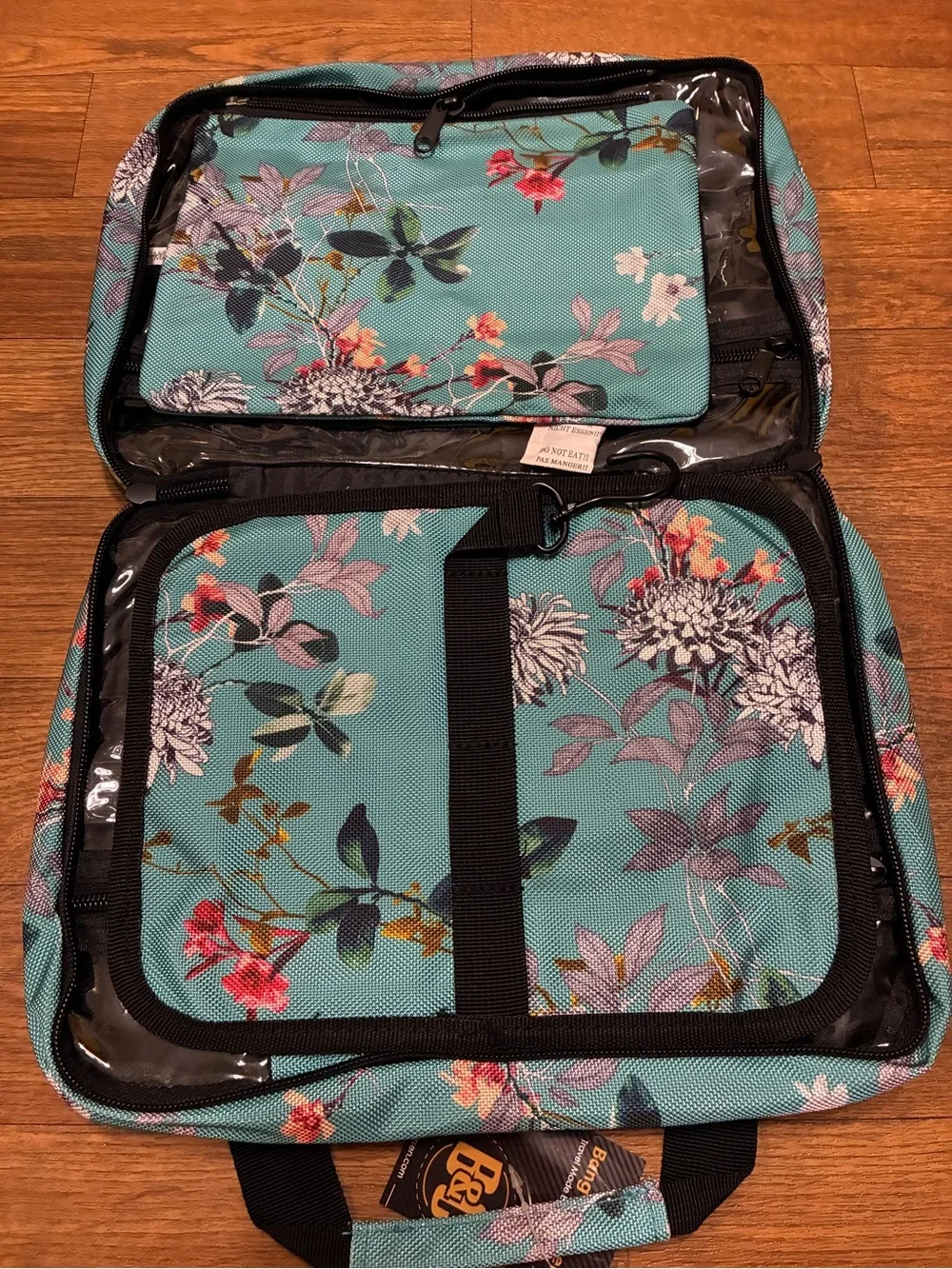 Bang & Carsen  Floral Cosmetic Travel Bag with Multicolor Blooms NWT